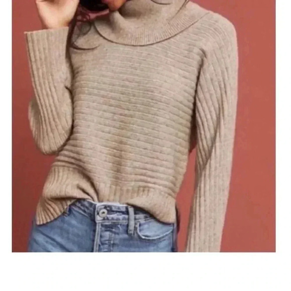 Anthropologie Sweaters - Anthropologie Moth Ribbed Cowl Neck Sweater